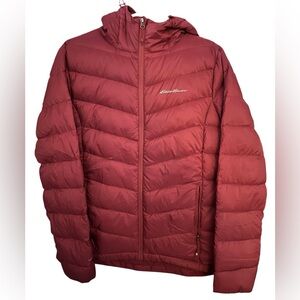 Eddie Bauer Red Puffer Jacket Large
